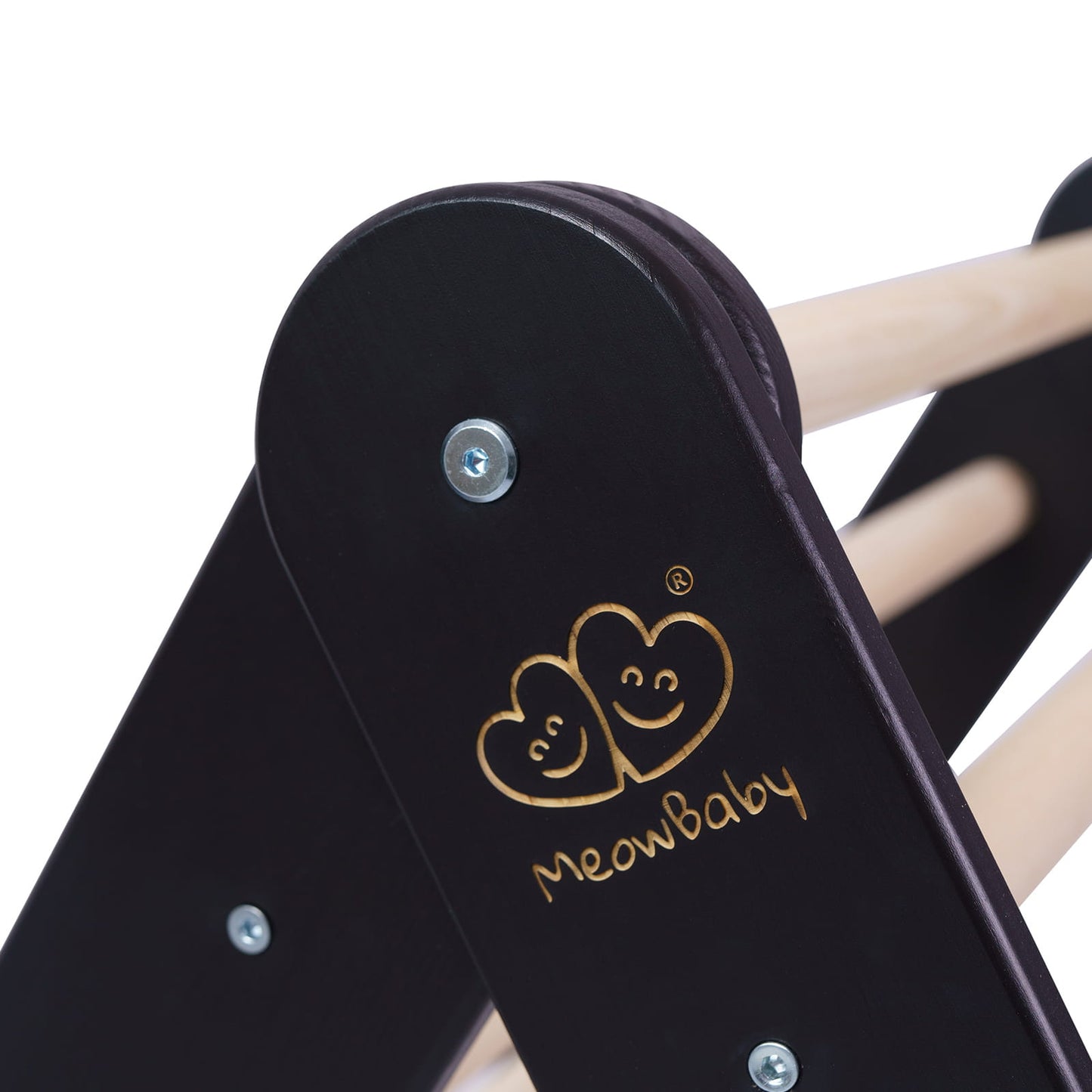 MeowBaby Kids Ladder with Slide and Climbing Wall Black – kids slide attached to wooden frame | Nestling