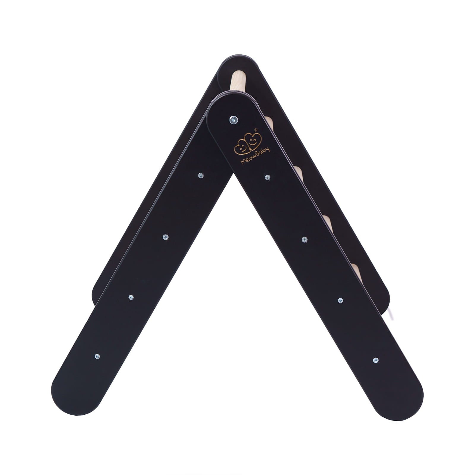 MeowBaby Kids Ladder with Slide and Climbing Wall Black – climbing wall with holds on gym | Nestling