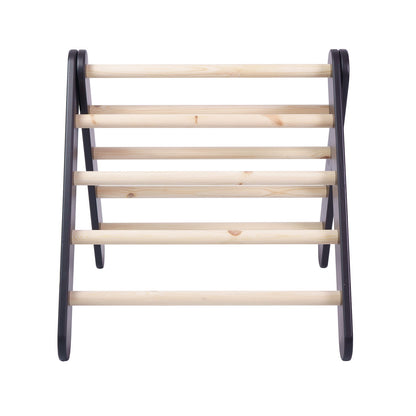 MeowBaby Kids Ladder with Slide and Climbing Wall Black – children using ladder and slide set | Nestling