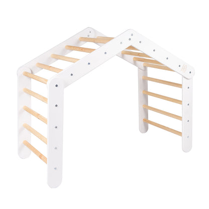 MeowBaby Ladder House Kids Wooden Climbing Frame and Tent – white wooden climbing frame without tent cover | Nestling