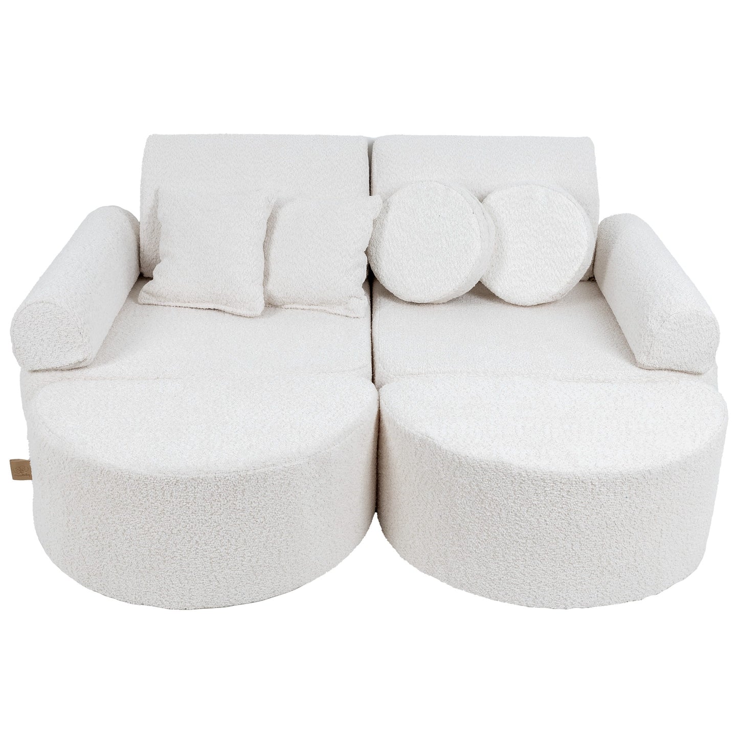MeowBaby Medium Modular Sofa Boucle Kids Play Couch – reconfigured foam play couch layout | Nestling