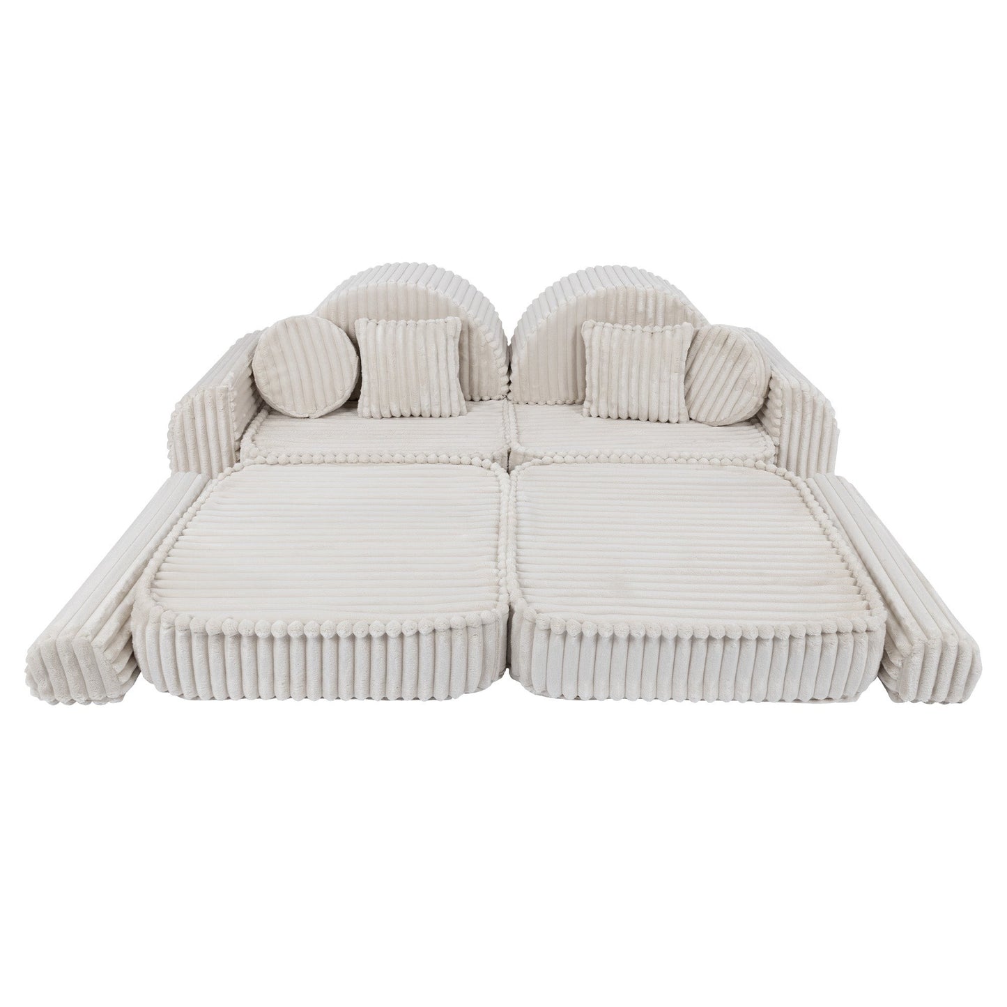 MeowBaby Medium Modular Sofa Churros White Plus – wide sofa arrangement for family room | Nestling