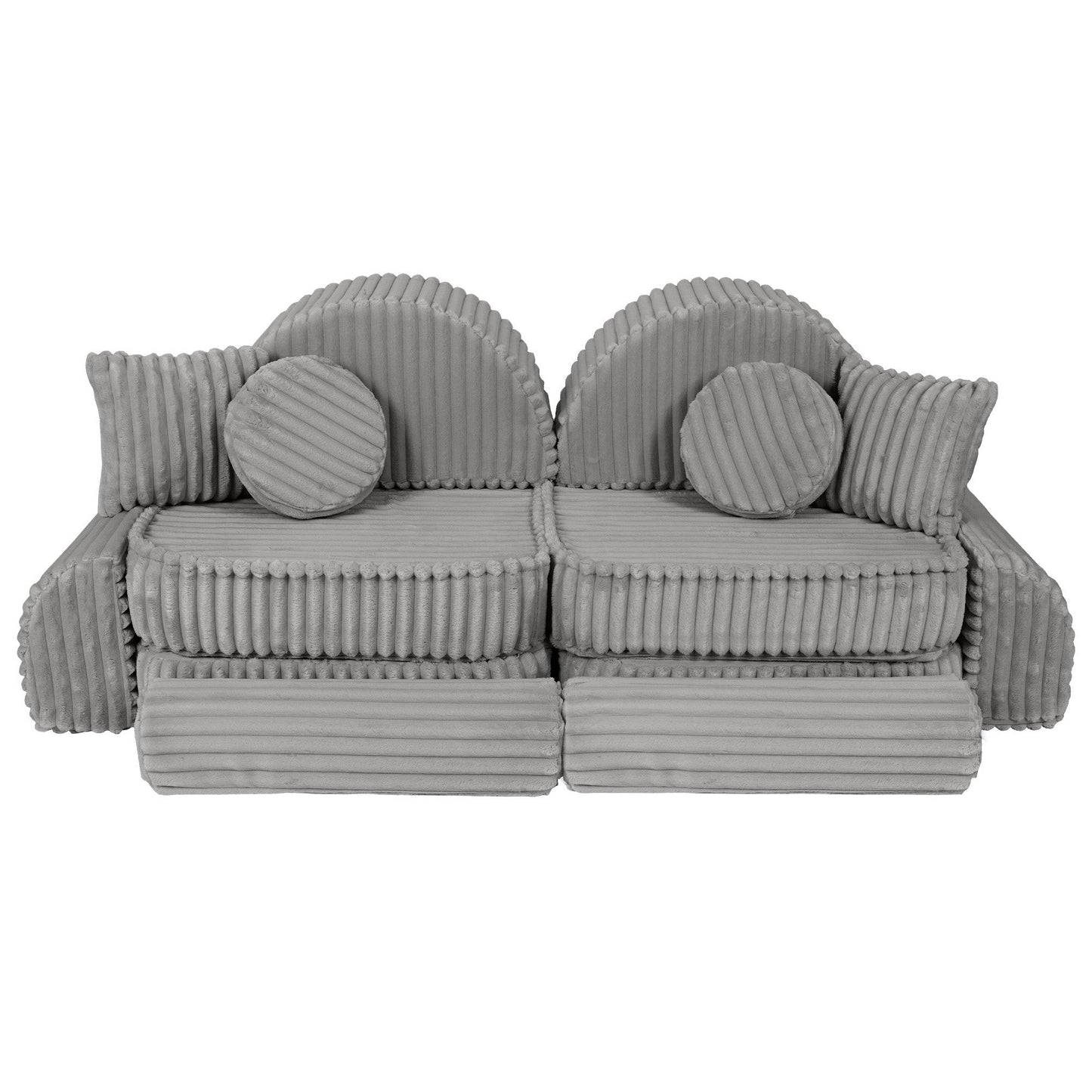 MeowBaby Medium Modular Sofa Moon Grey Plus – sofa used as cozy reading corner | Nestling