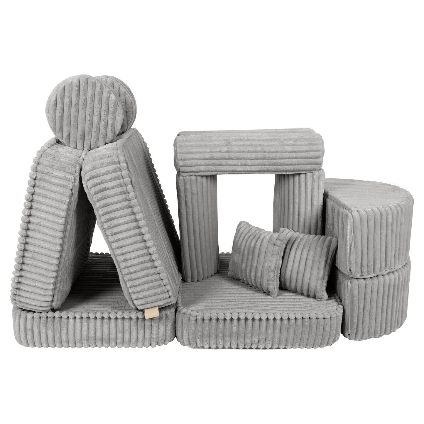 MeowBaby Medium Modular Sofa Moon Grey Plus – dimensions diagram for foam sofa | Nestling