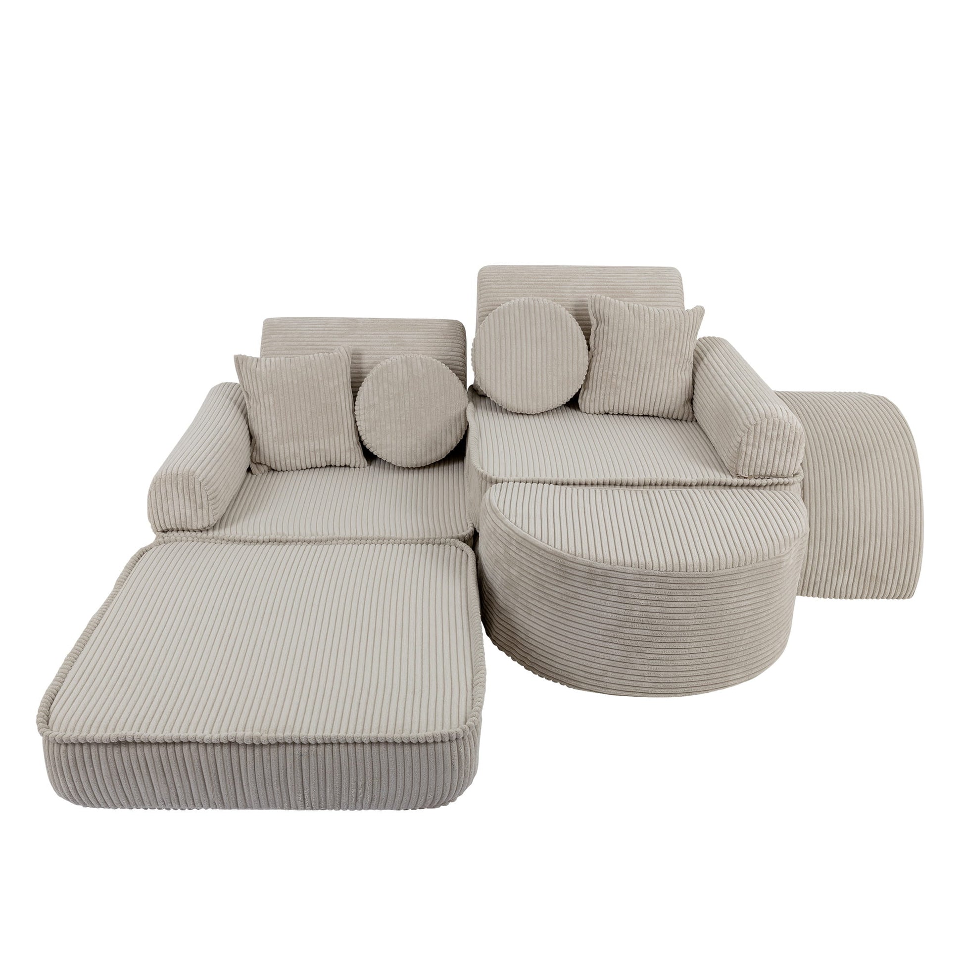 MeowBaby Modular Kids Sofa – Aesthetic Ecru – soft foam play sofa for toddlers | Nestling