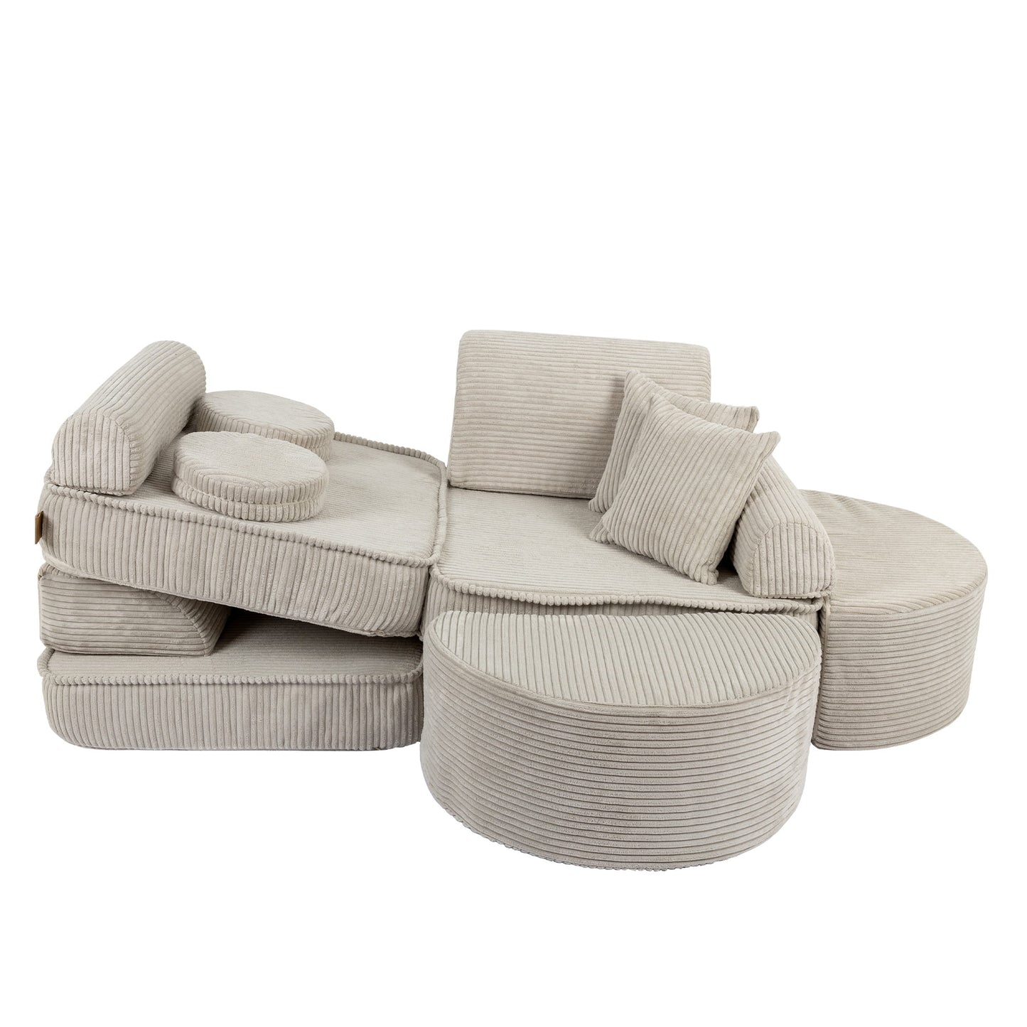 MeowBaby Modular Kids Sofa – Aesthetic Ecru – modular foam play couch for kids | Nestling