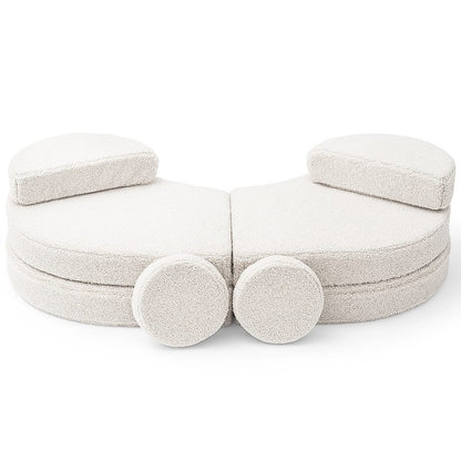 MeowBaby Modular Sofa Coccolo 6-Piece Kids Foam Sofa – circular spread layout with all 6 foam pieces | Nestling