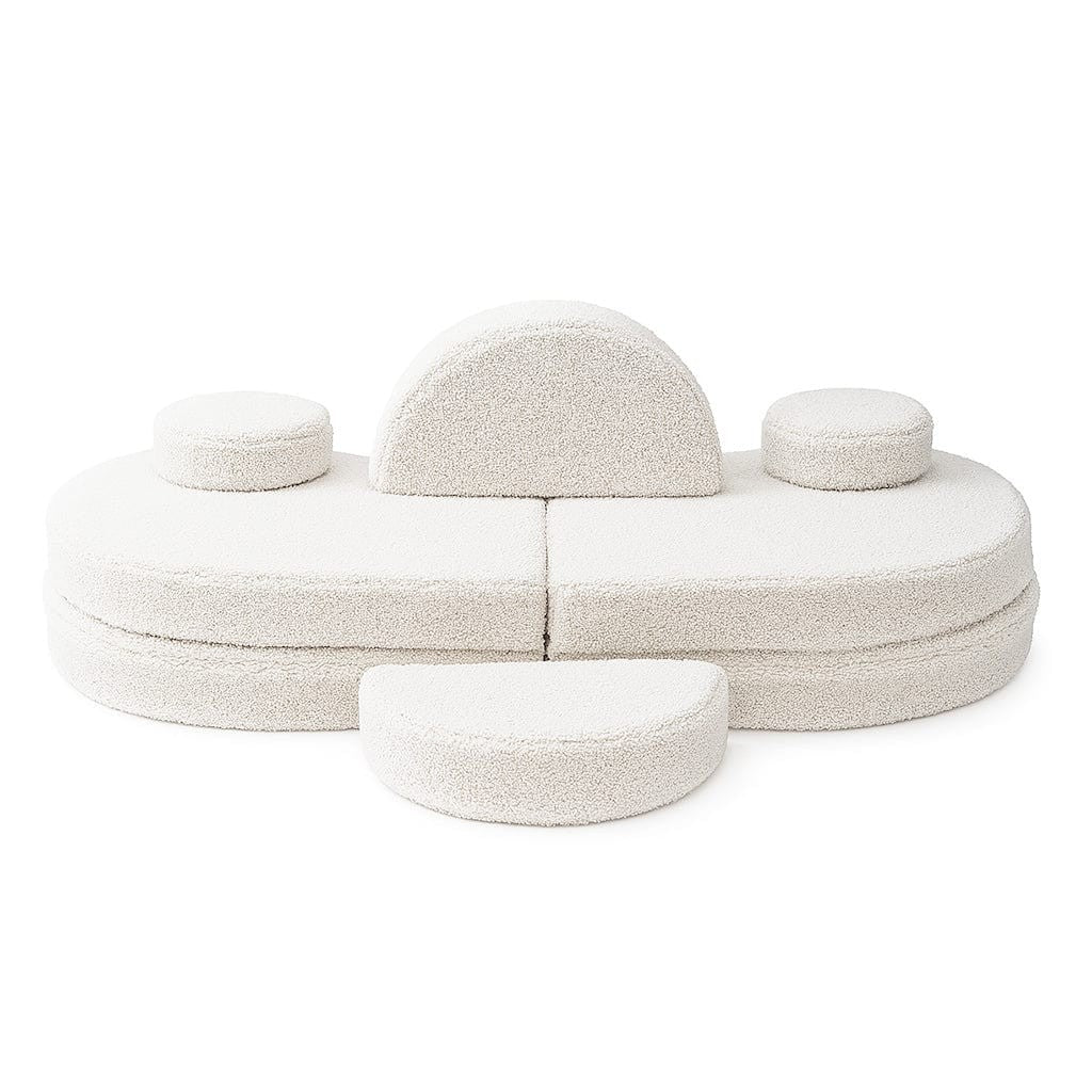 MeowBaby Modular Sofa Coccolo 6-Piece Kids Foam Sofa – cloud flower foam sofa arrangement front view | Nestling