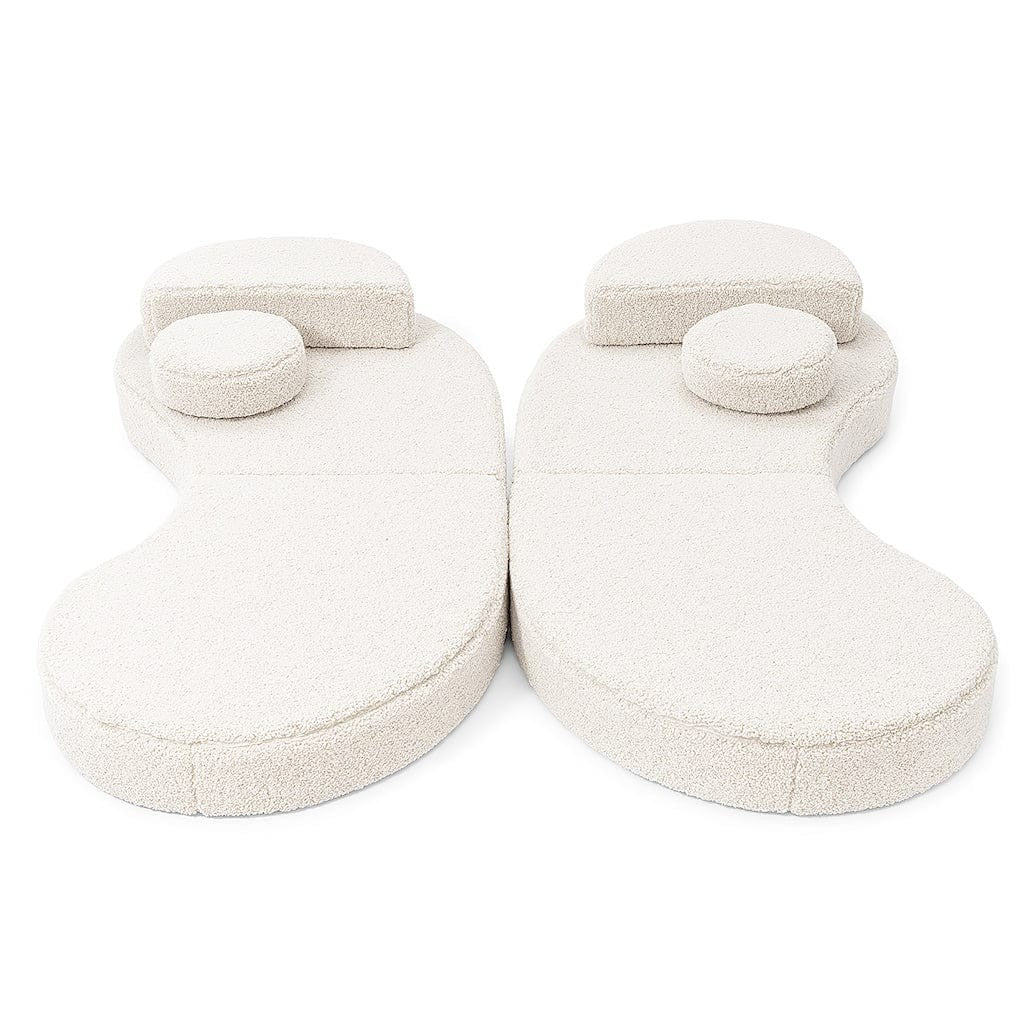 MeowBaby Modular Sofa Coccolo 6-Piece Kids Foam Sofa – two sofa sections with round cushions side by side | Nestling