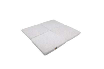 MeowBaby Play Mat for Kids Square Bearly White – rolled mat easy to transport and store | Nestling