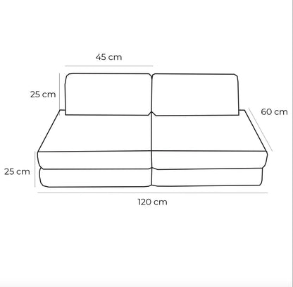 MeowBaby Small Modular Sofa – Churros – Jurassic Grey