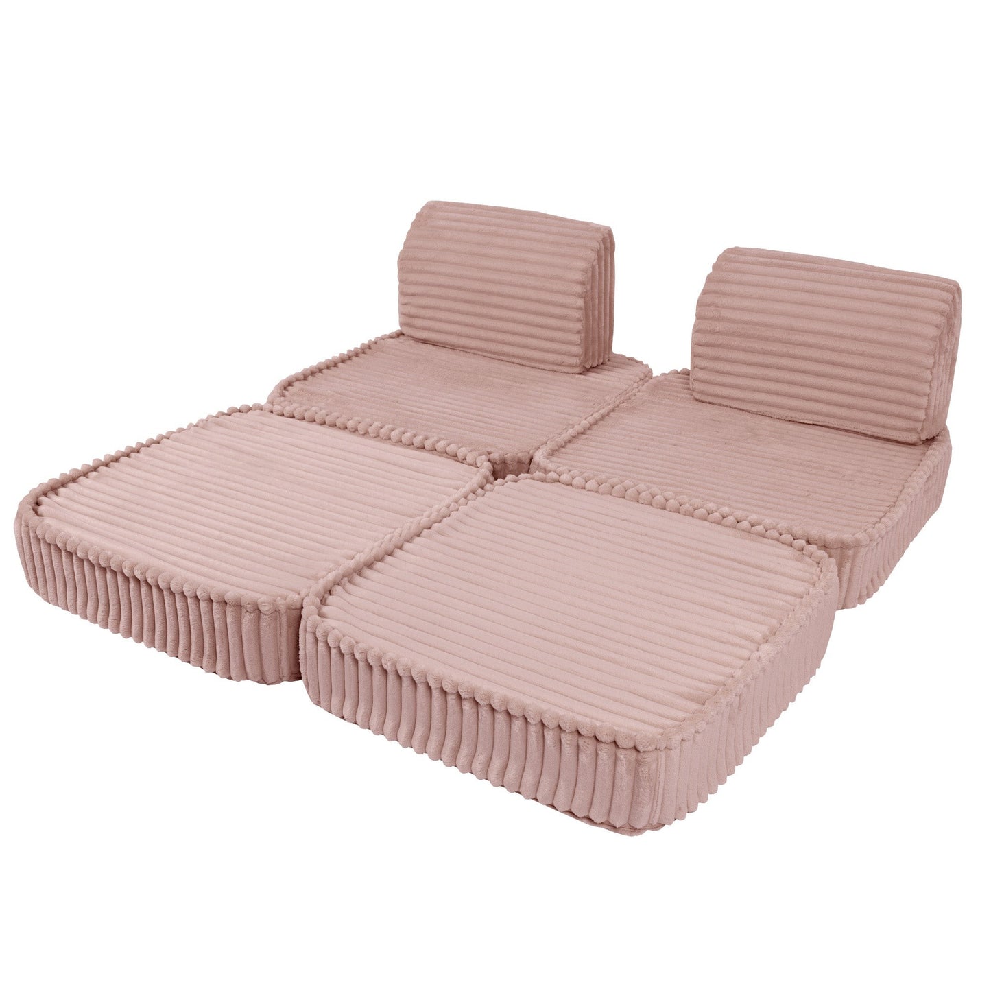 MeowBaby Small Modular Sofa Churros Pink Kids Play Couch – rearranged foam play set | Nestling