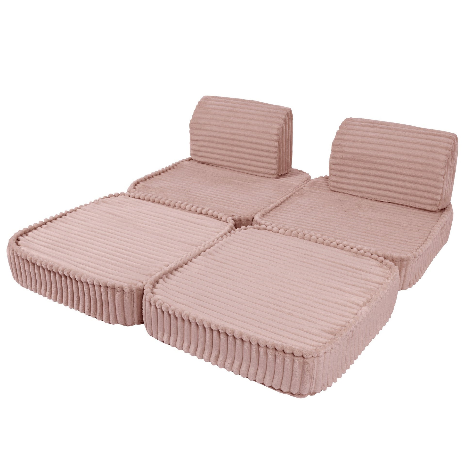 MeowBaby Small Modular Sofa Churros Pink Kids Play Couch – rearranged foam play set | Nestling