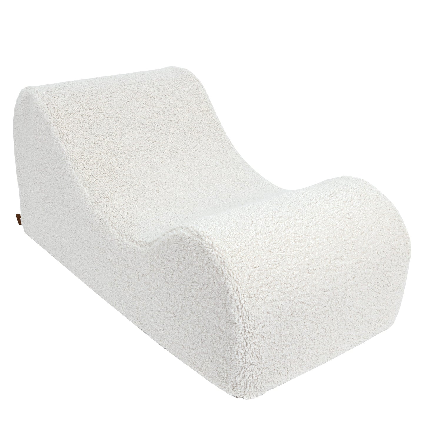MeowBaby Wave Lounger Kids Lounge Chair Cream Bearly – S-shape ergonomic profile side view | Nestling