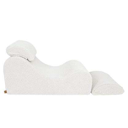 MeowBaby Wave Lounger Kids Lounge Chair Cream Bearly – top view wave chair for toddlers | Nestling