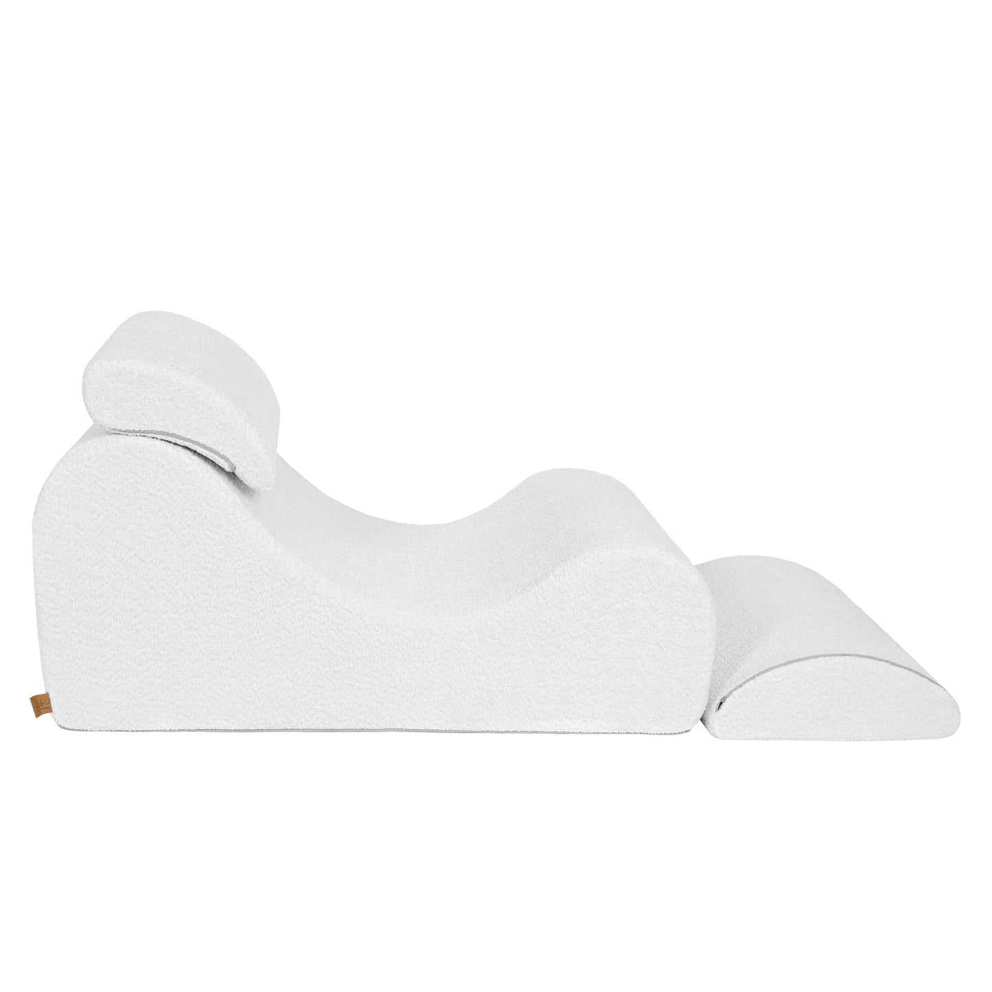 MeowBaby Wave Lounger Kids Lounge Chair White Boucle – top view of foam wave lounger | Nestling