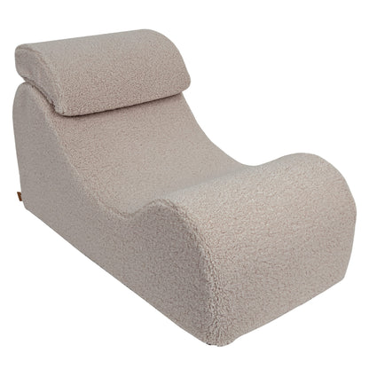 MeowBaby Wave Lounger Light Grey Bearly – ergonomic foam lounge chair for children | Nestling