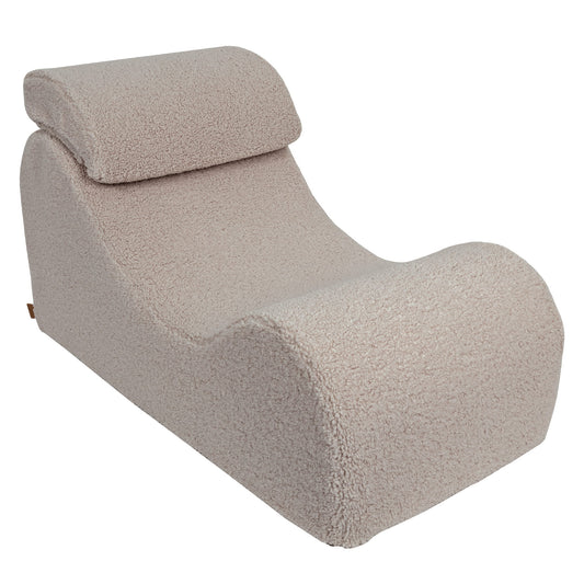 MeowBaby Wave Lounger Light Grey Bearly – ergonomic foam lounge chair for children | Nestling