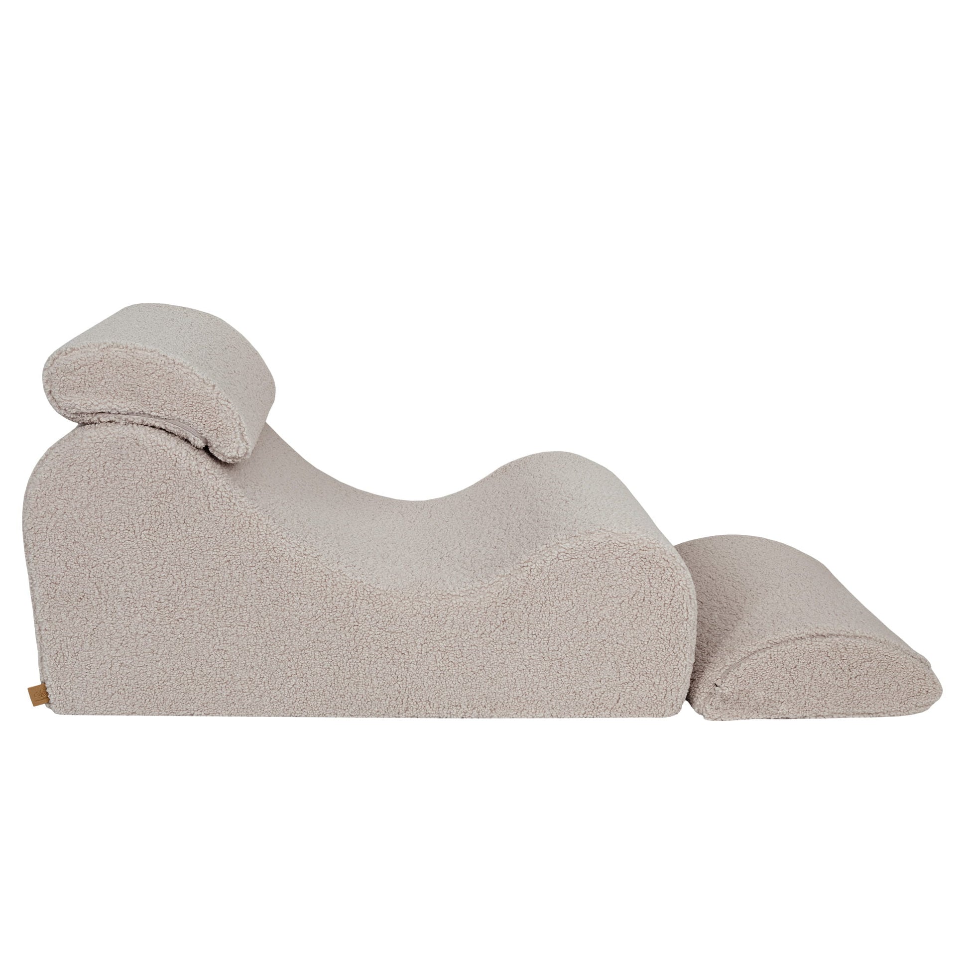 MeowBaby Wave Lounger Light Grey Bearly – bearly fabric upholstery close-up | Nestling