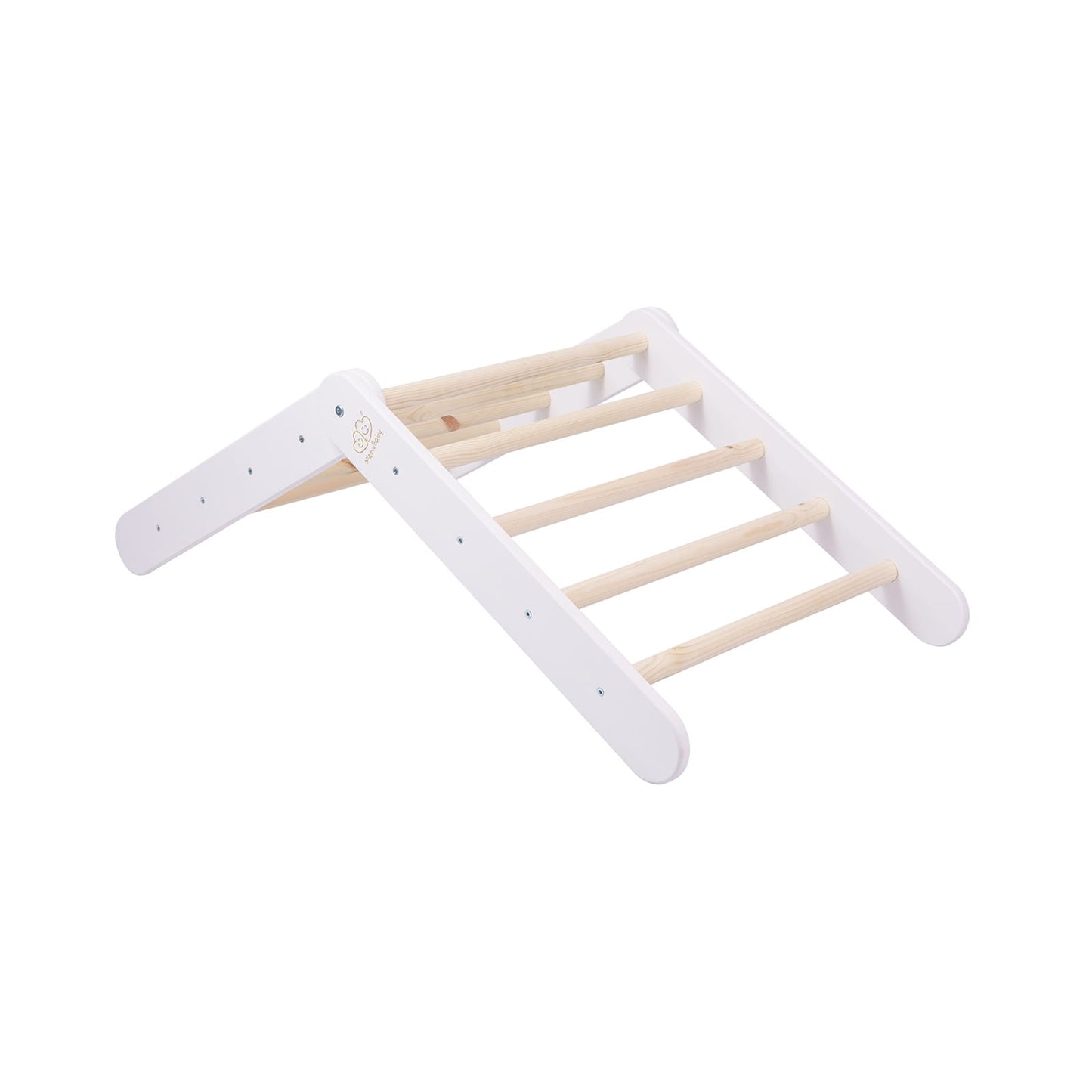 MeowBaby White Ladder House Pink Cover – rear view of white wooden playhouse | Nestling