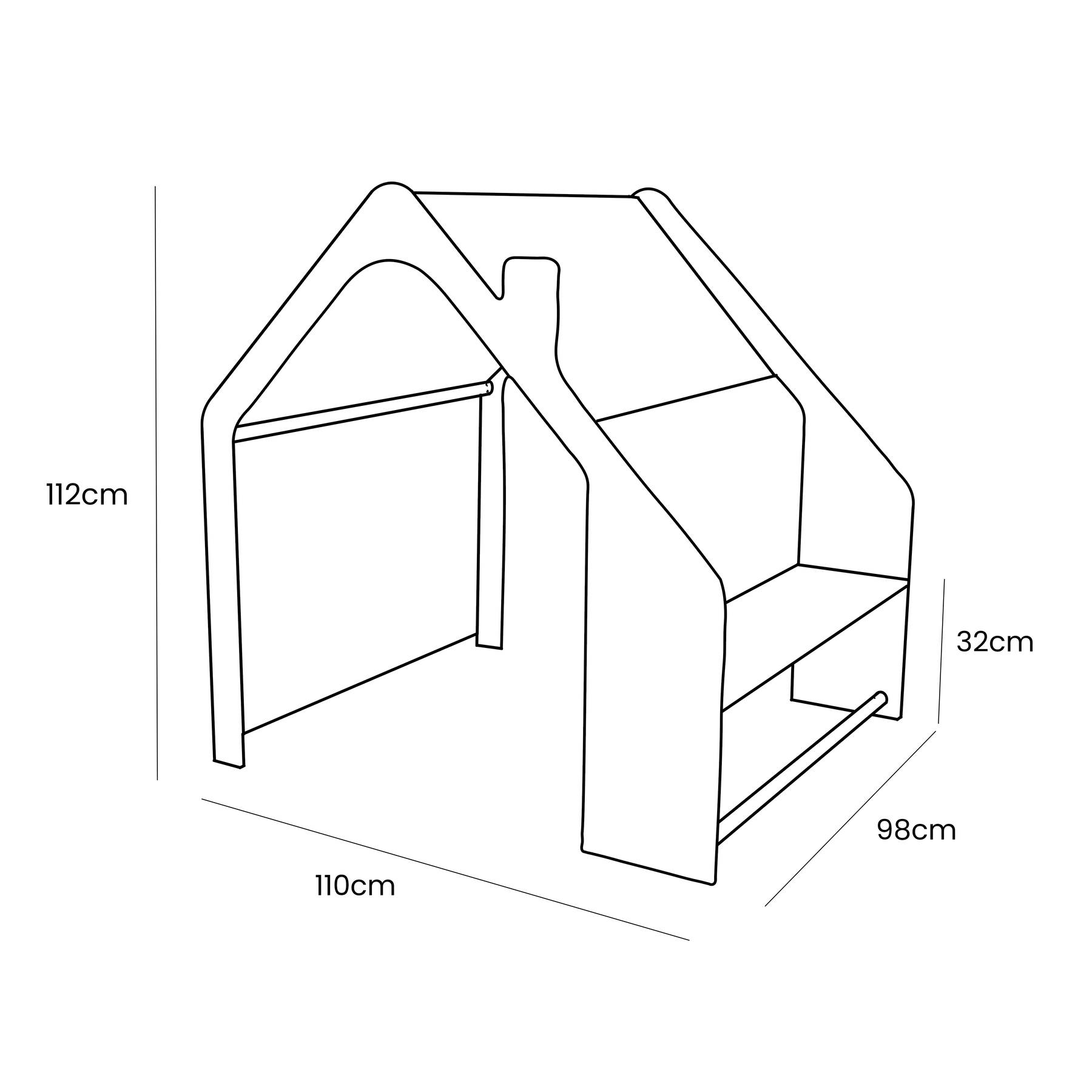 MeowBaby White Wooden House Pink Roof Kids Playhouse – child playing in white wooden house | Nestling