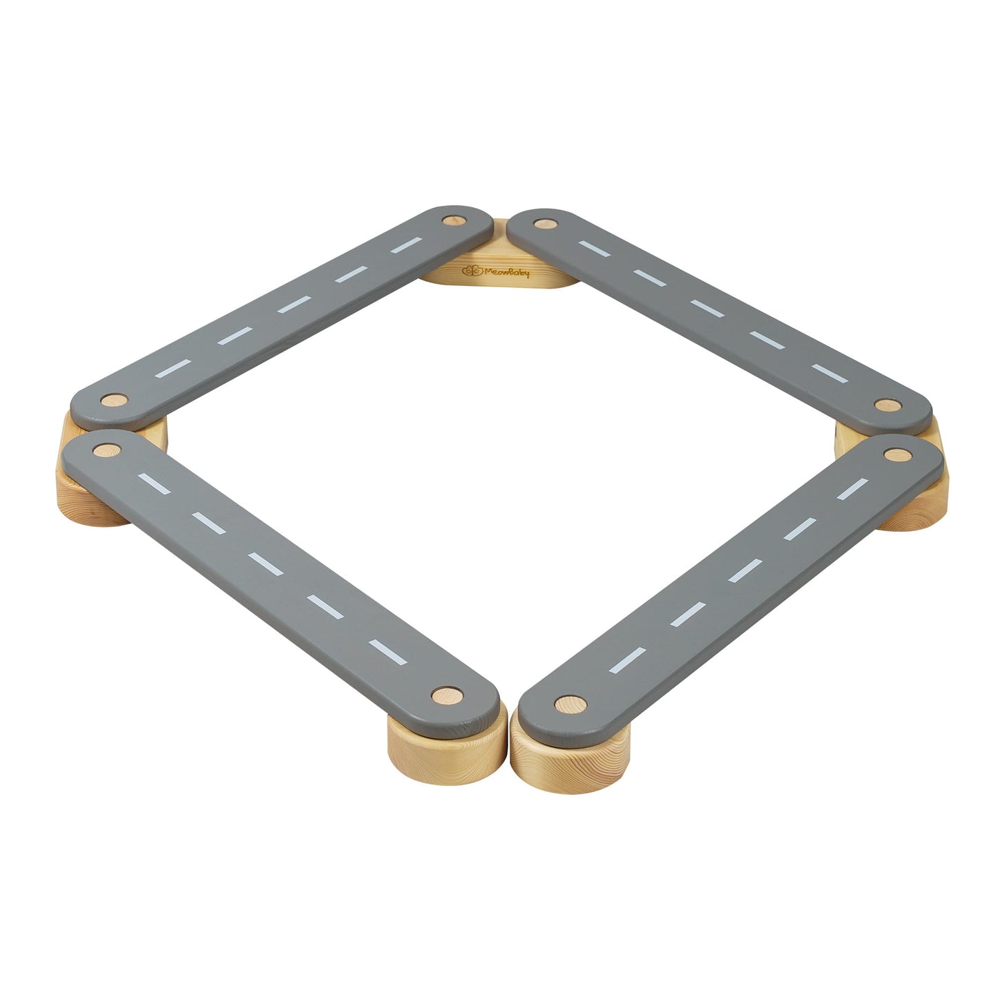 MeowBaby Wooden Balance Beam 4-Element Sensory Path – grey 4-piece beam set assembled | Nestling