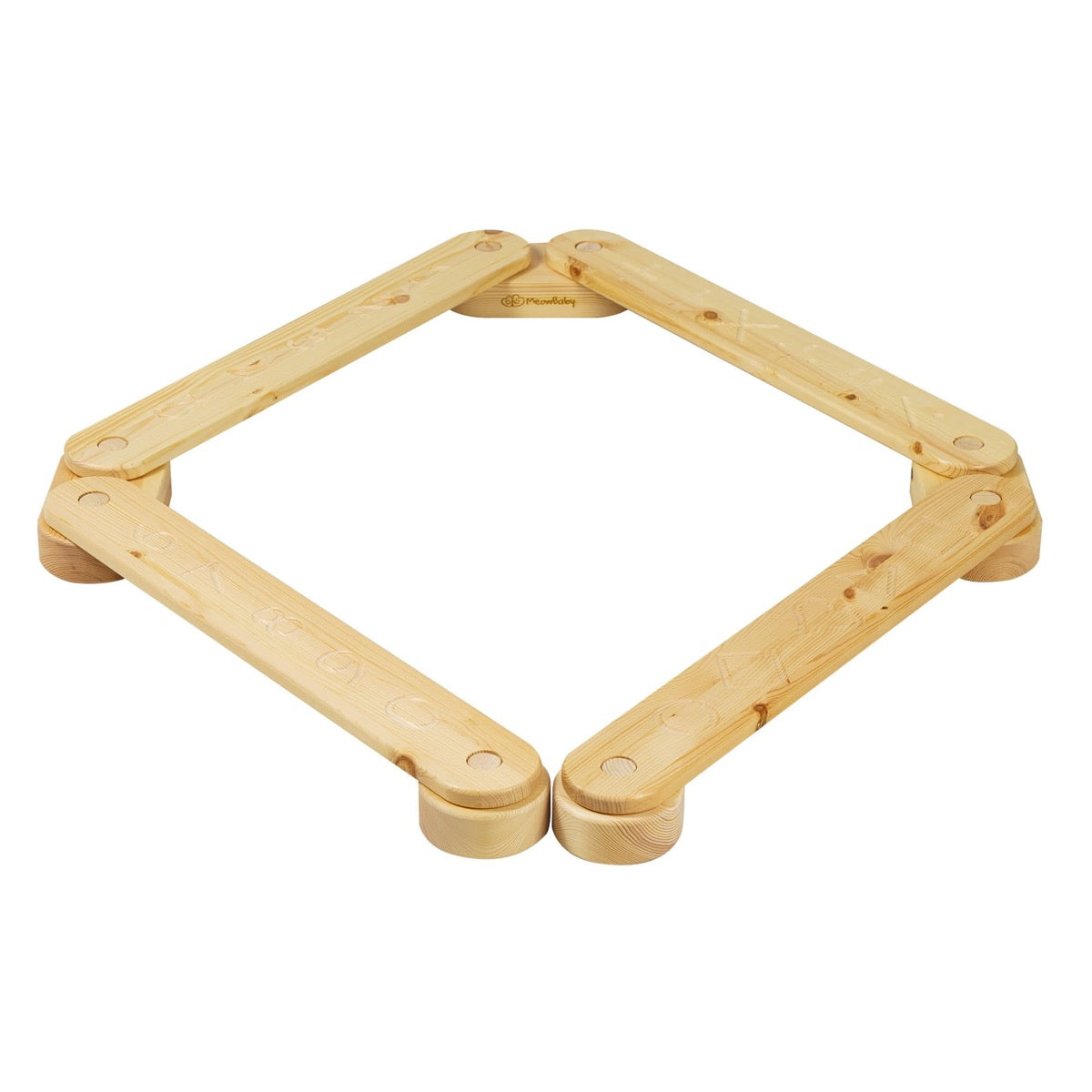 MeowBaby Wooden Balance Beam 4-Element Sensory Path – gold 4-piece balance beam | Nestling