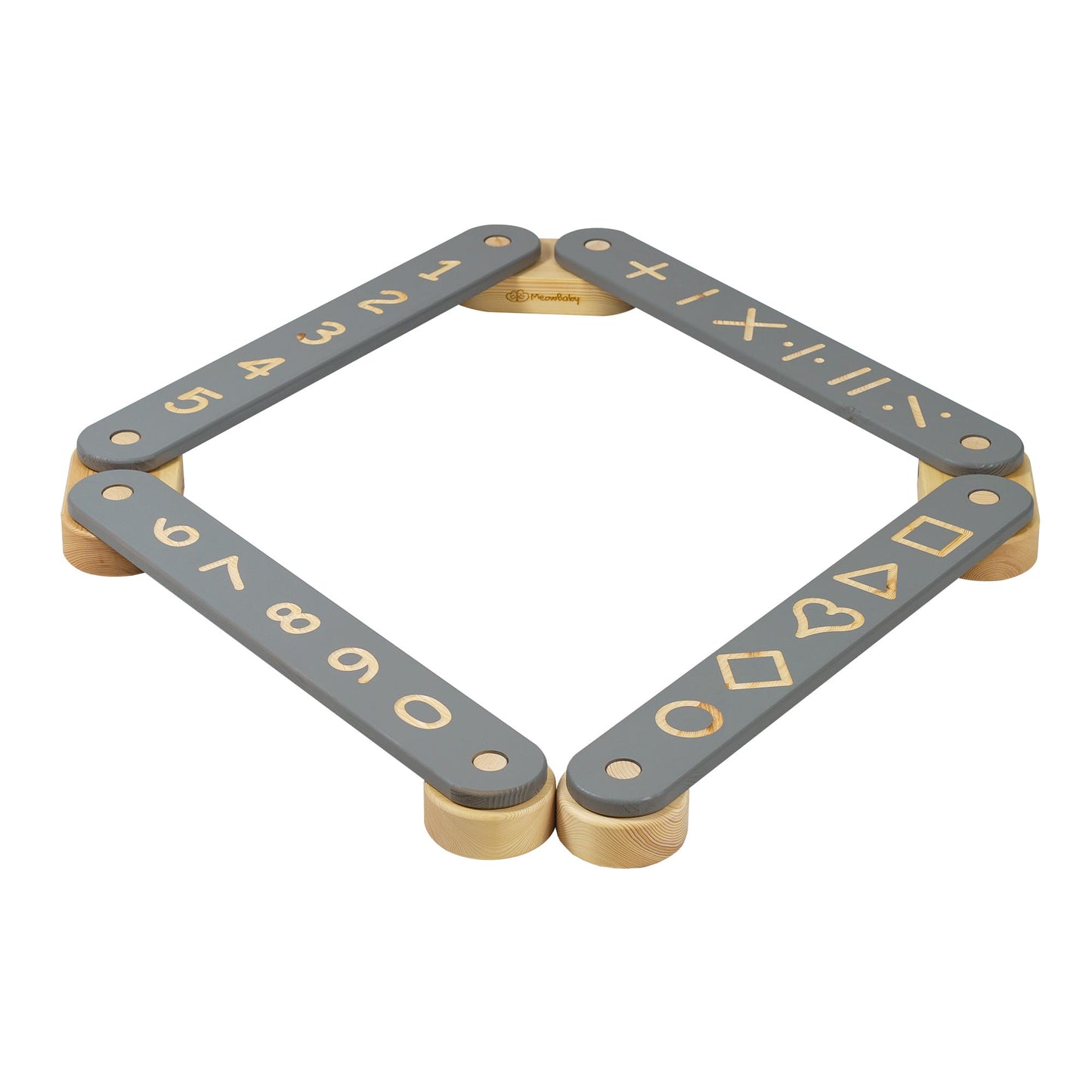 MeowBaby Wooden Balance Beam 4-Element Sensory Path – natural wood beam unassembled pieces | Nestling