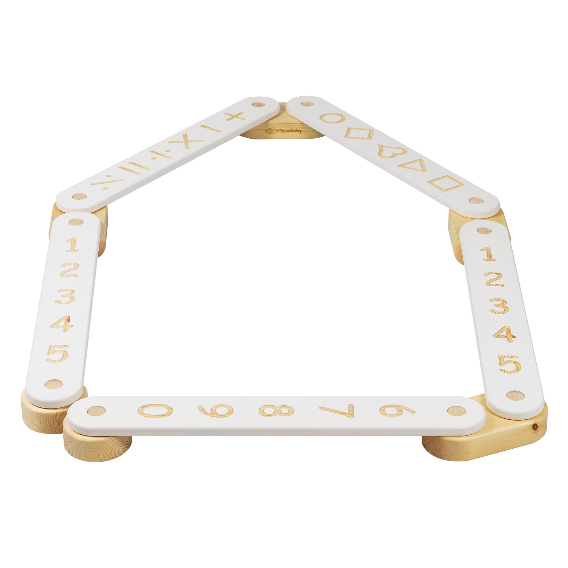 MeowBaby Wooden Balance Beam Sensory Path for Kids – natural pine wood beam element close-up | Nestling
