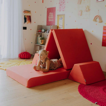 Monboxy Activity Play Mattress Set Coral Foam Sofa – dimensions all foam pieces chart | Nestling