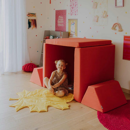 Monboxy Activity Play Mattress Set Coral Foam Sofa – safety and features product infographic | Nestling