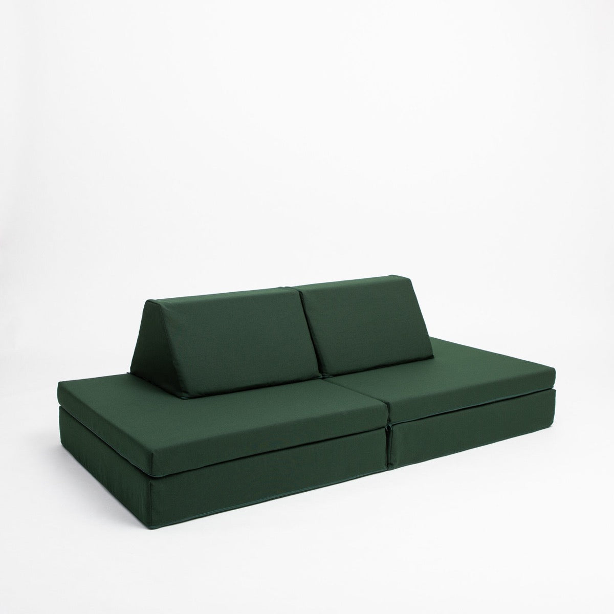 Monboxy Activity Play Mattress Set Deep Green Flat Sofa Configuration – Nestling