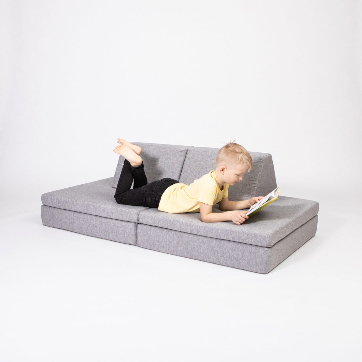 Monboxy Activity Play Mattress Set Grey Foam Sofa – foam triangle wedge piece detail | Nestling