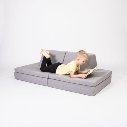 Monboxy Activity Play Mattress Set Grey Foam Sofa – foam triangle wedge piece detail | Nestling
