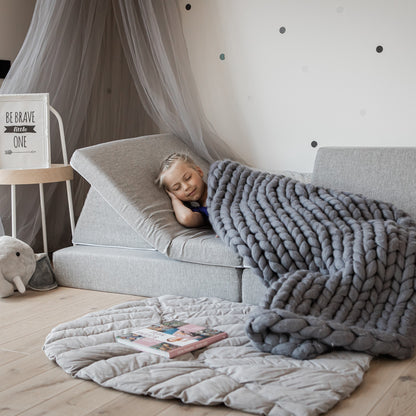 Monboxy Activity Play Mattress Set Grey Foam Sofa – full set all pieces grey foam sofa | Nestling