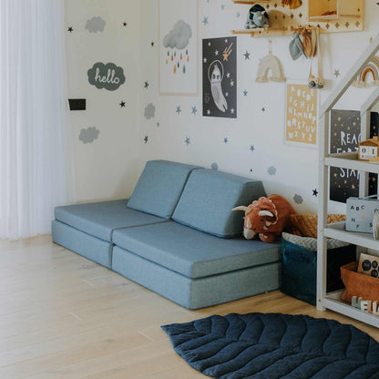 Monboxy Activity Play Mattress Set Turquoise Sofa in Kids Room – Nestling