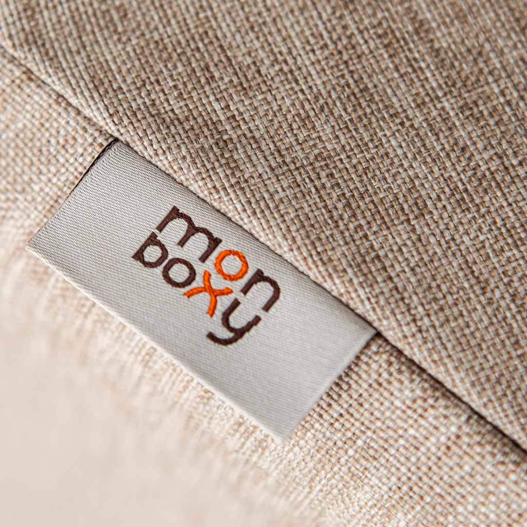 Monboxy Brand Label on Activity Play Mattress Set Beige – Nestling