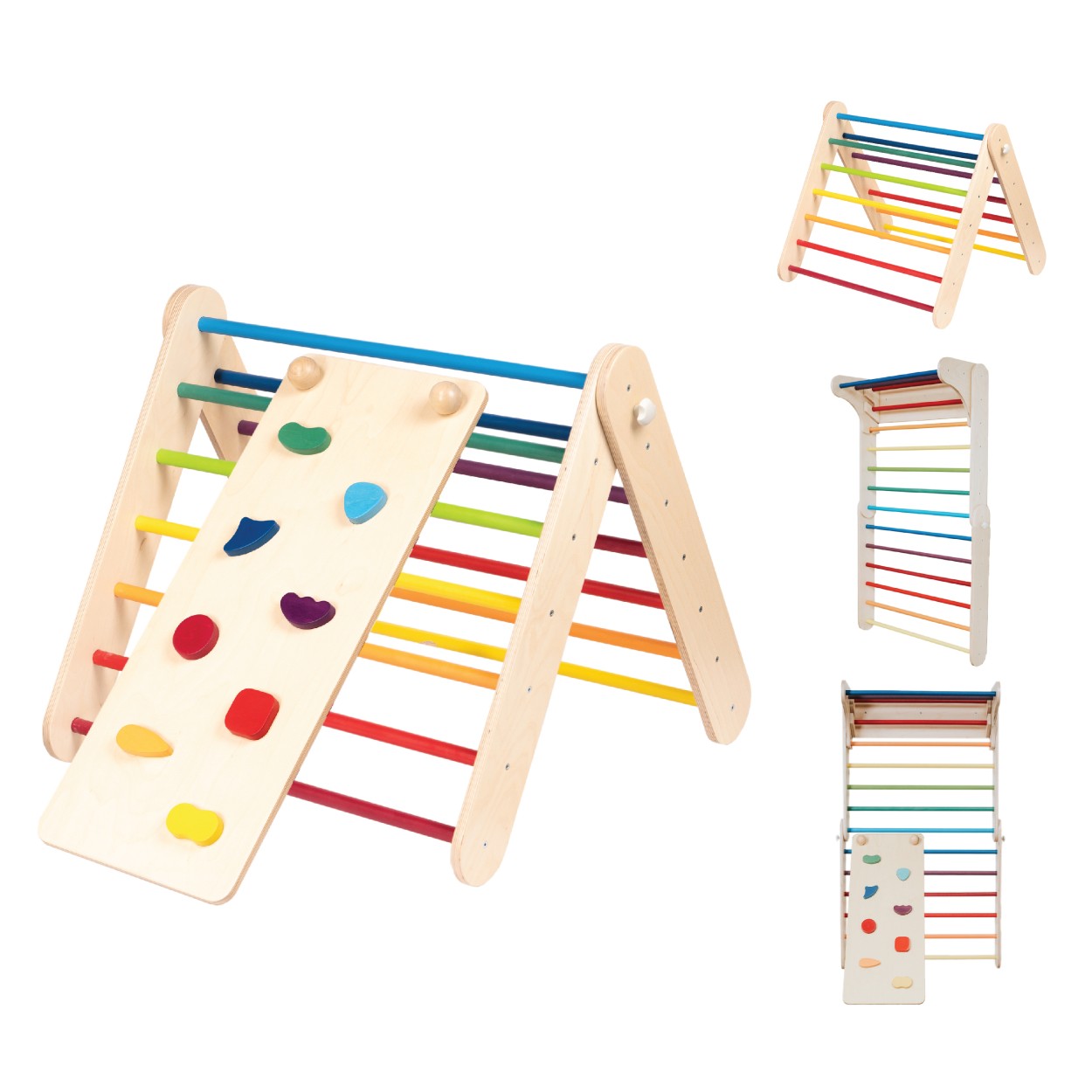 leg&go Ramp for Pikler Triangle and Swedish Wall – Rainbow | Nestling