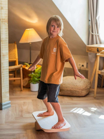 leg&go Rectangular Balance Board With Exercise Roll – Centered Logo | Nestling