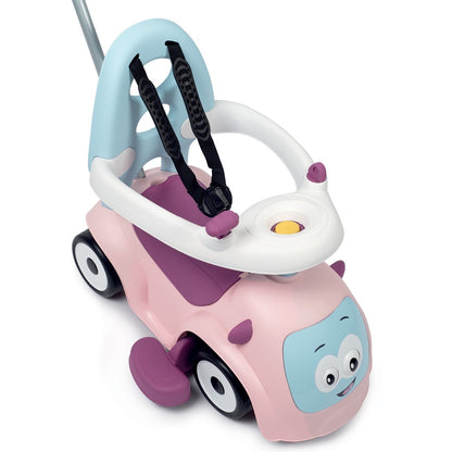 Maestro 3in1 ride-on with blue canopy hood, white tray, and interactive steering wheel detail