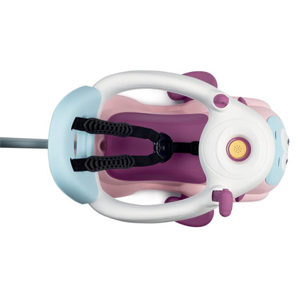Overhead view of interactive steering wheel with electronic horn on Maestro 3in1
