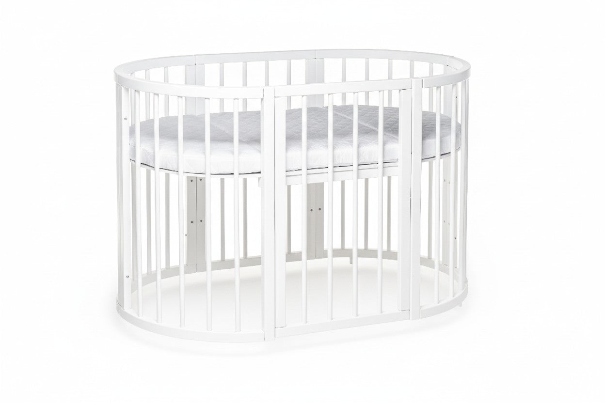 Round baby crib OLIN with fully removable side for easy access
