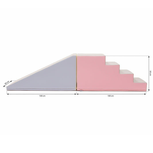 IGLU Soft Play Step and Slide Set – Pink & Beige Gray | Nestling