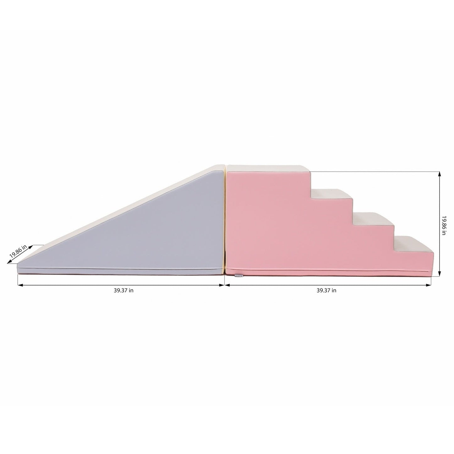 IGLU Soft Play Step and Slide Set – Pink & Beige Gray | Nestling