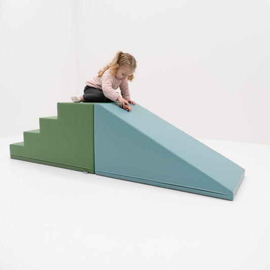 IGLU Soft Play Step and Slide Set – Pastel Turquoise | Nestling