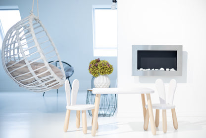 Kidozia Bunny kids table and 2 chair set with dimensions and product detail