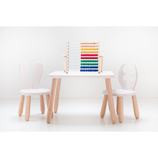 Kidozia Wild children's wooden table and 2 chair set in natural beech wood finish