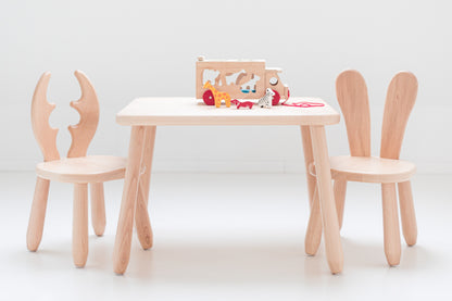 Kidozia Wild children's table with 2 matching chairs for ages 1.5 to 5 years