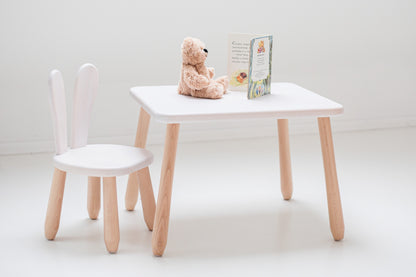 Kidozia Bunny children's table and chair set in natural beech wood