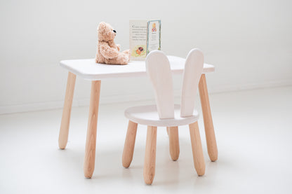 Kidozia Bunny kids furniture set showing rounded edges and child-safe paint finish